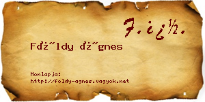 Földy Ágnes névjegykártya