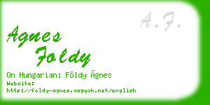 agnes foldy business card