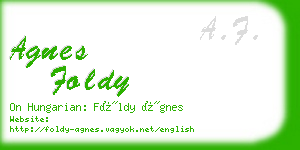 agnes foldy business card